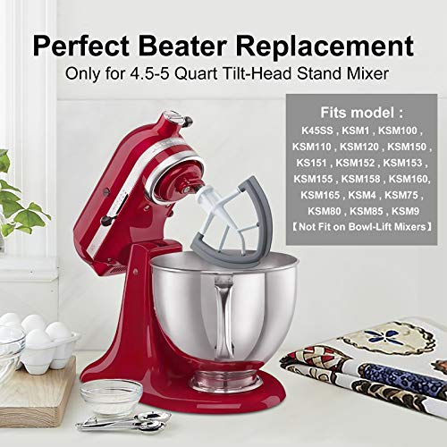 Tobepico 4.5/5 Quart Flex Edge Beater For KitchenAid TiltHead Stand