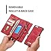 XRPow iPhone 6s Plus Detachable Wallet Case 2In1 Multi-Functional Removable Magnetic Back Cover 11 Card Slots & 3 Cash Pocket Premium Folio Zipper Wallet Case for iPhone 6 Plus /6s Plus 5.5
