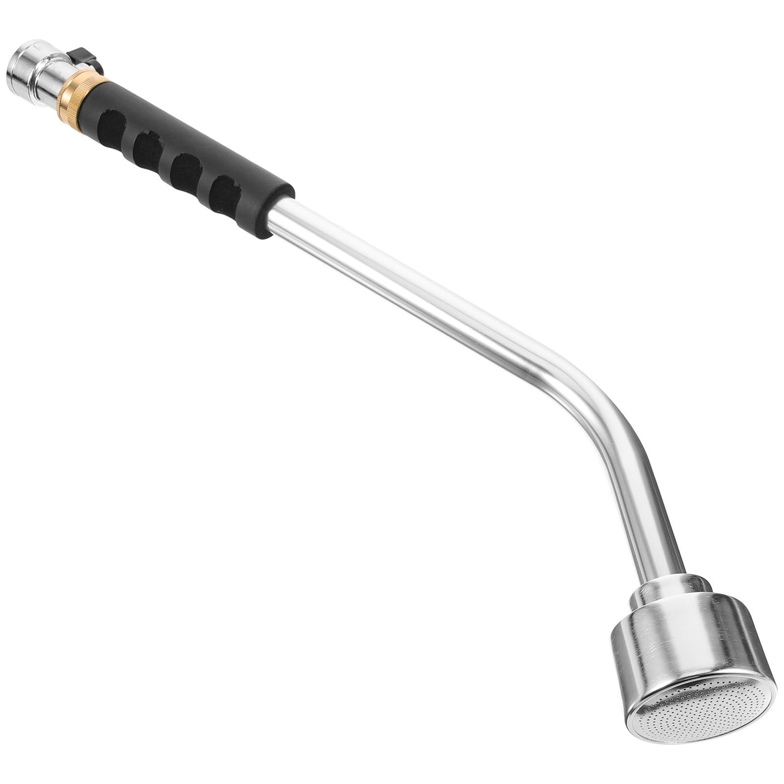 Angoily 16. 7- Inch Silver Watering Wand, Heavy Duty Sprayer Wand with Ergonomic Handle, Shower Wand with Shut Off for Hanging Baskets, Plants, Flowers, Shrubs, Garden, Lawn