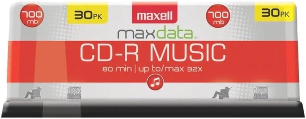 Maxell 625335 CDR-80 Music Gold Recordable CD Discs 30 Pack 32X 700MB 80 Min
