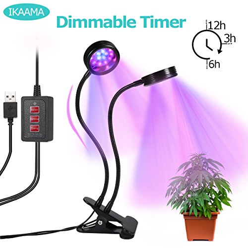LED Grow Light,Timing Function Dual Head Grow Lights,Full Spectrum Lamps for Indoor Plants, Hydroponic Gardening Greenhouse,Adjustable Gooseneck Bulbs, 3/6/12H Timer - Thumbnail 7