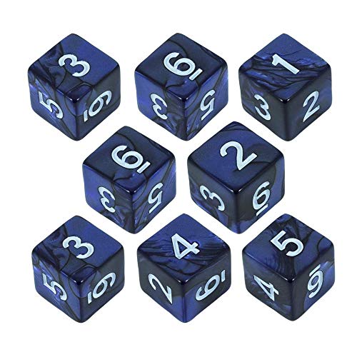 Paladin Roleplaying Blue Pearl Dice - 8D6 Set - 'Nightfall'