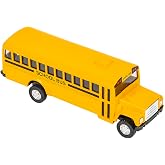 Rhode Island Novelty 5 Inch Die Cast School Bus with Pull-Back Action, 1 Per Order