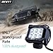 ANNT 2PCS Waterproof 18W LED Work Light 1800lm Off-road Led Light Spot Driving Fog Light Headlight Mounting Bracket for SUV ATV Marine Boat Camping Jeep Cabin Tractor Truck Car UTV