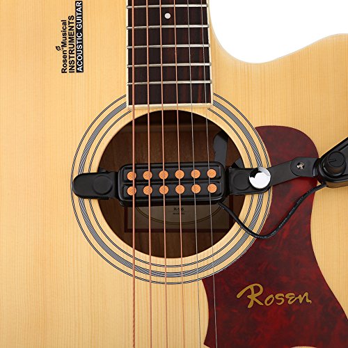 Bnineteenteam 12 Sound Hole Magnetic Pickup Transducer with Volume Tone Tuner Kit for Guitar, Ukulele, Violin