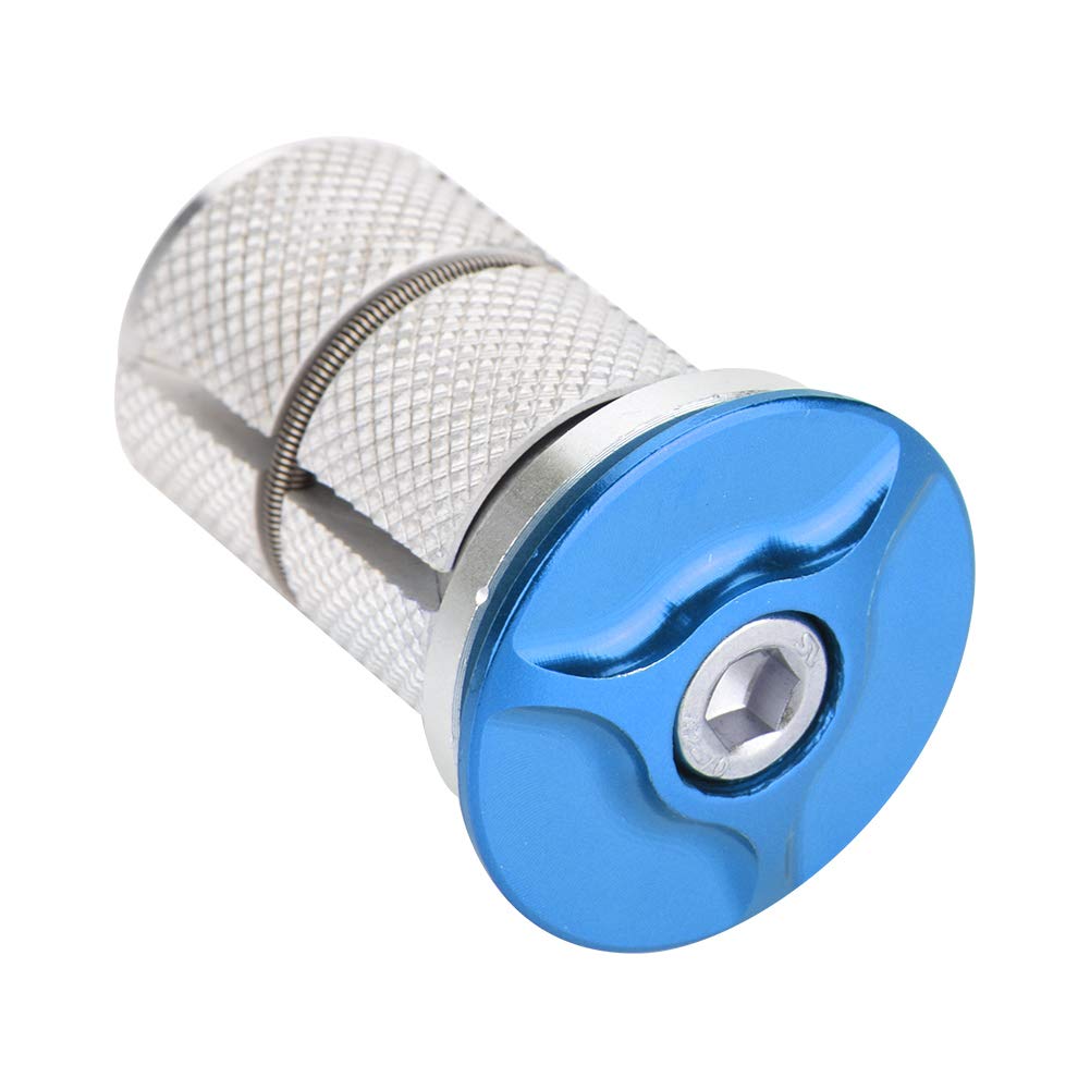Bike Stem Headset, Aluminium Alloy Fork Expander Top Cap for 1 Inch & 1.25 Inch Steerer Tube (Blue)