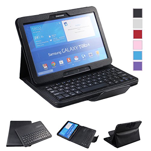 NEWSTYLE-Samsung-Galaxy-Tab-4-101-Keyboard-Case--Premium-Mutiangle-Stand-Folio-Cover-Case-with-Slim-Magnetical