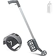 Zonon 1 Piece Industrial Wheeled Marking Wand for Line Paint Stripe Ground Marking Spray Paint Wand for Survey Painting Spray Stick Line Marking Applicator, Side Push, Grey