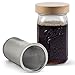 Mason Jar Cold Brew Coffee Maker & Iced Tea Maker | Quart (32oz) | Cold Brew System With Oak Wood Lid & Stainless Steel Filter | by Simple Life Cycle (Oak Wood, 32oz)