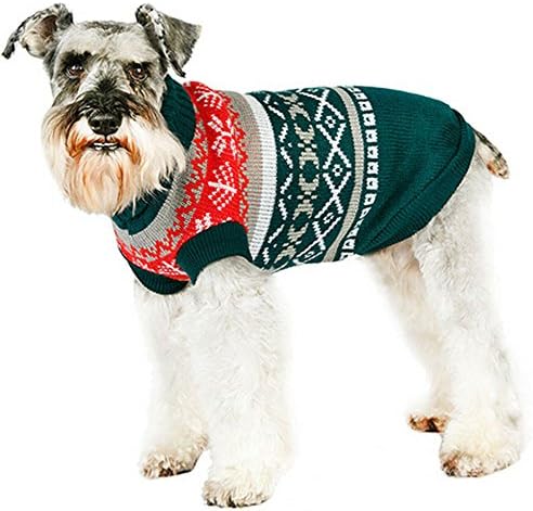 Soft Winter Warm Pet Dog Clothes Jumpsuit Sweater Cotton Coat Sweater Clothes For Small Dogs (L, Green)