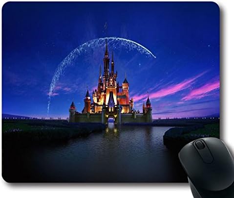 Custom Gaming Mouse Pad with Wallpaper Disney Castle Artwork Illust Sky Non-Slip Neoprene Rubber Standard Size 9 Inch(220mm) X 7 Inch(180mm) X 1/8 Inch(3mm) Desktop Mousepad Laptop Mousepads Comfortable Computer Mouse Mat