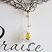 H&D Crystal Enchanted Rose Flower Figurine Dreams Ornament in a Glass Dome Gifts for her (Yellow)