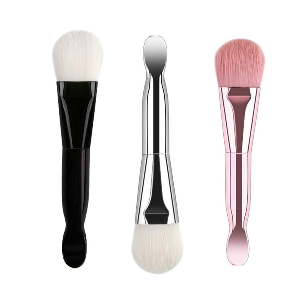 3 Pcs Face Mask Brush Soft Fiber Facial Mask Brush Mud Applicator Brush Face Beauty Tools with Cosmetic Scoops for Applying Facial Mask Eye Mask or DIY Needs