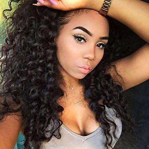 Ms Fenda Full Lace Wigs Brazilian Virgin Hair Human Hair 130% Density Wigs For Black Women Glueless Full Lace Wigs (14 inch, Loose Curly)