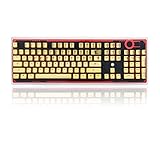 Redragon A101G 104 ABS Double Shot Injection Backlit Metallic Electroplated Gold Color Keycaps for Mechanical Switch Keyboards with Key Puller