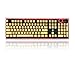 Redragon A101G 104 PBT Double Shot Injection Backlit Metallic Electroplated Gold Color Keycaps for Mechanical Switch Keyboards with Key Puller