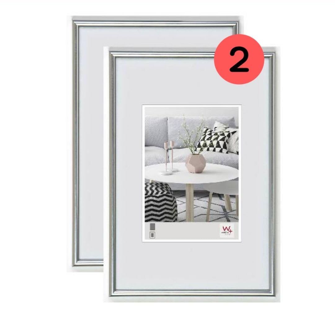 walther Design Picture Frame Silver 20 x 30 cm Twin Pack, Galeria Plastic Frame KS030HD