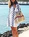 Sanifer Women's Long Sleeve Beach Cover Up Dress Embroidered Bohemian Beachwear Bathing Suits Cover Ups (US S-M)