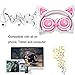 Kids Cat Ear Headphones with Glowing LED Light USB Rechargable 85dB Volume Limited Adjustable Headband 3.5mm Jack Over/On Ear Earphones Foldable Game Headset for Girls Boys Toddlers Phone Tablets