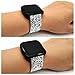 Moonooda Bling Watch Band Compatible for Fitbit Versa (1,2)/ Versa Lite Edition/Versa SE Glitter Sparkle Smartwatch Bands and Wristband Replacement for Women and Men Fitbit Versa Watch,Silver