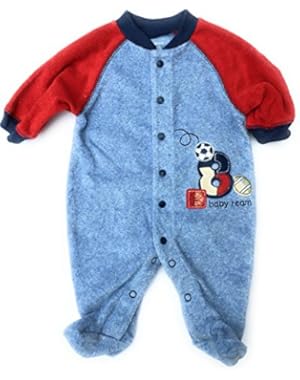 Blue and Red Easy-Entry footsie Sleeper, Newborn