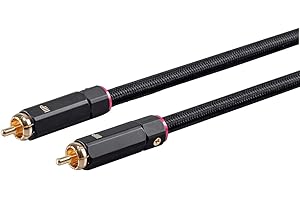 Monoprice Onix Series Digital Coaxial Audio/Video RCA Subwoofer CL2 Rated Cable, RG-6/U 75-ohm 12ft Black