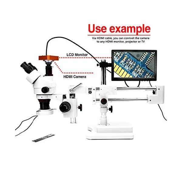 Mikroskopkamera, Fydun 21MP HDMI USB C-Mount Industrie Mikroskop Kamera Set 2K 1080P HD Videokamera Kompatibel mit Windows XP / 7/8/10 EU Stecker 220V – Bild 8