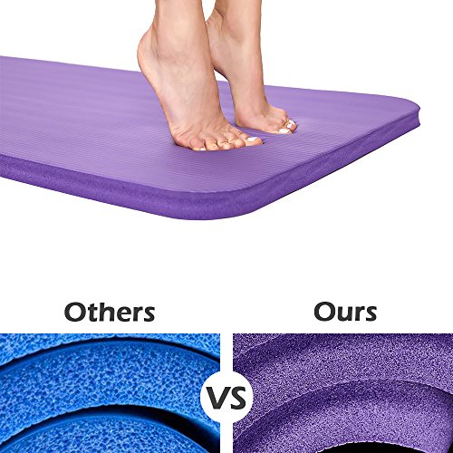 Easthills Fitness 71" x 24" Extra Thick 1 Inch Yoga and Exercise Mat with Elastic Strap for Gym, Workout, Physical Therapy, Pilates. - Thumbnail 4