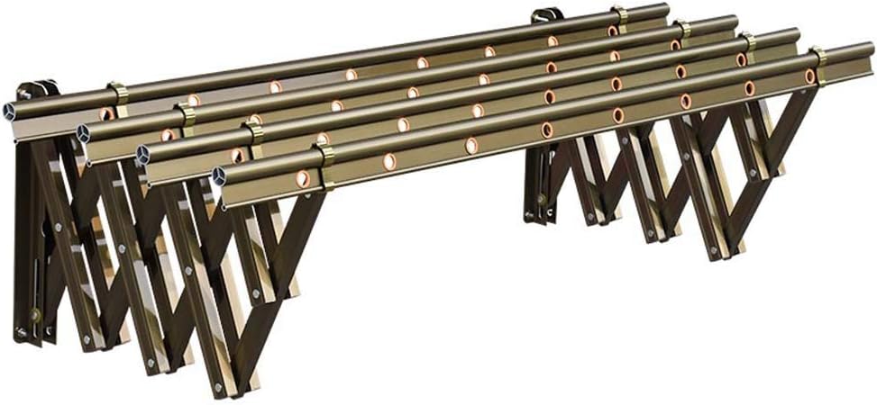 RZiioo Stainless Steel Wall Mount Laundry Drying Rack,Retractable Fold Away Clothes Dry Racks,2m,Four Shots