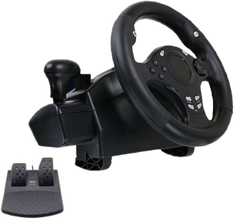 skyning Racing Wheel with Responsive Gear and Pedals for PS4/PS3/PC/XBOX-ONE/XBOX-360/Switch/Android, 270° Racing Game Steering Wheel Simulator Driving Gaming Accessories