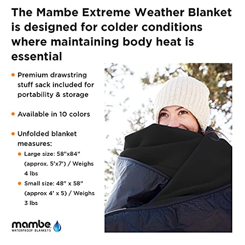 Extreme Weather Outdoor Blanket by Mambe Royal Plum, Large 100 Waterproof and Windproof