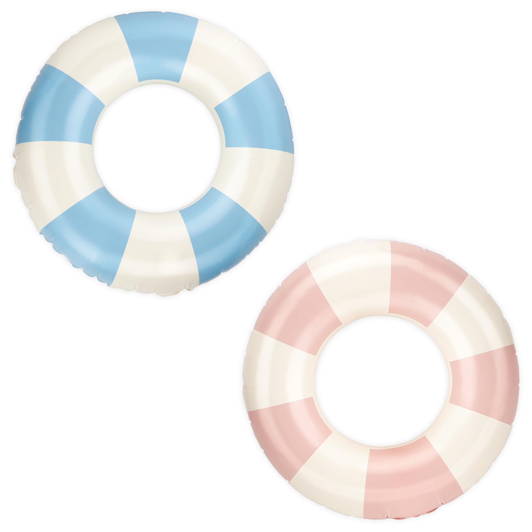 Photo 1 of 2 Pack Blue Pink Inner Tubes, Round Intertubes Pool Floats Floating Tubes for Adult Kids Swim Pool Rings Floaties Tube Inflatable Donut Float Swimming Ring Water Lake Party Supplies