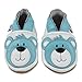 Petit Marin Beautiful Soft Leather Baby Shoes with Suede Soles – Toddler / Infant Shoes - Crib Shoes – Baby First Walking Shoes - Pre-walker Shoes - Blue Bear - 12-18 Months (20 Designs)