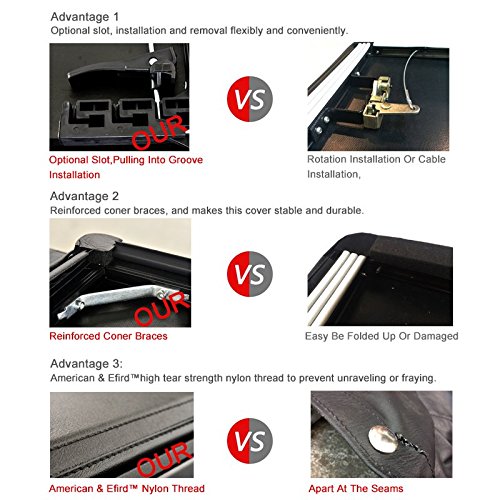Iinawo 1pc Black Vinyl Clamp On Soft Lock Roll Up Top Mount Tonneau Cover Assembly W Rails Mounting Hardware Fit 82 93 Chevy S10 Gmc S15 Sonoma Pickup 6ft Fleetside Bed Buy Online See Prices