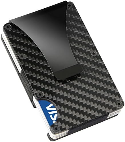 Abboard Slim Carbon Fiber Credit Card Holder RFID Non-scan Metal Wallet Money Clip Purse
