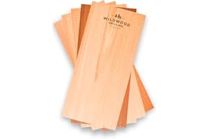 Wildwood Grilling Medium Grilling Planks Sampler - 5-Flavor Variety Pack - Cedar, Alder, Cherry, Hickory, & Maple - Try them all!