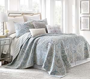 Amazon.com: Levtex Spruce Spa King Cotton Quilt Set, Blue