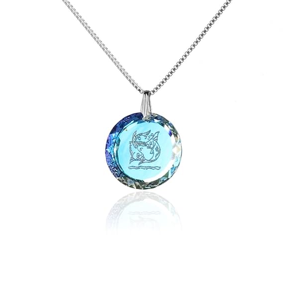 Silberkette Halskette 925 Silber Sternzeichen Tierkreiszeichen Hergestellt mit SwarovskiKristall