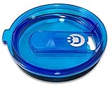 NEW Lid For Yeti Rambler Tumbler, RTIC and Ozark Trail - Sliding and Straw Friendly (30oz ,Blue)