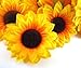 (100) Silk Yellow Sunflowers sun Flower Heads , Gerber Daisies - 1.5