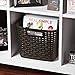 Sterilite Tall Plastic Weave Storage Basket, Bin Organization for Countertops, Classroom, Tabletops & Book Shelves for Crafts, Jewelry, Brown, 1-Pack