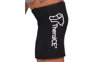 TheraICE Knee Ice Pack Wrap Compression Sleeve for Injuries, Reusable Gel Cold Packs Brace Also for Elbow, Ankle & Calf - Flexible Cold Wrap Recovery for Meniscus, ACL, MCL Pain Relief
