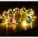 Homeleo 6-Pack Light Up Flower Crown for Christmas New Year Party, LED Rose Flower Light Up Tiara, Xmas Wreath Garland Headband, Halloween Fairy Make up Headdress