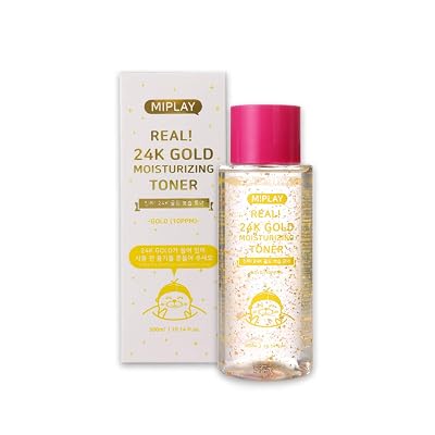 Miplay Real! 24K Gold Moisturizing Toner - 100% Natural Hydrating Facial Toner - Replenishes Skin Moisture, Tightens Pores &amp;amp;amp; Improves