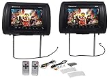 Pair Rockville RHP91-BK 9&rdquo; Digital Panel Black Car Headrest Monitors w/Speakers