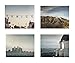 California Los Angeles Wall Art, Hollywood Studio Downtown Iconic Landmark Decor, Set of 4 8x10 Matted Prints 'Goodnight La La Land'