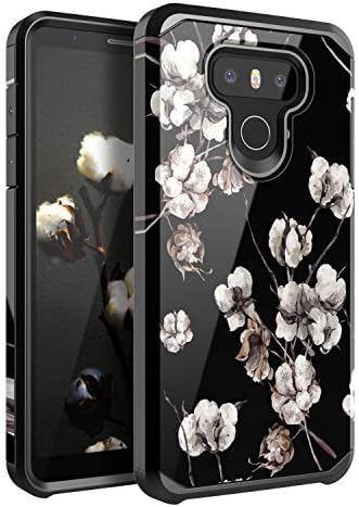 LG G6 / G6 Plus Case,Nicelycase [2 in 1 Series] Hybrid Shockproof Drop Protective Impact Rugged Heavy Duty Dual Layer Armor Phone Case （Flowers/Black）