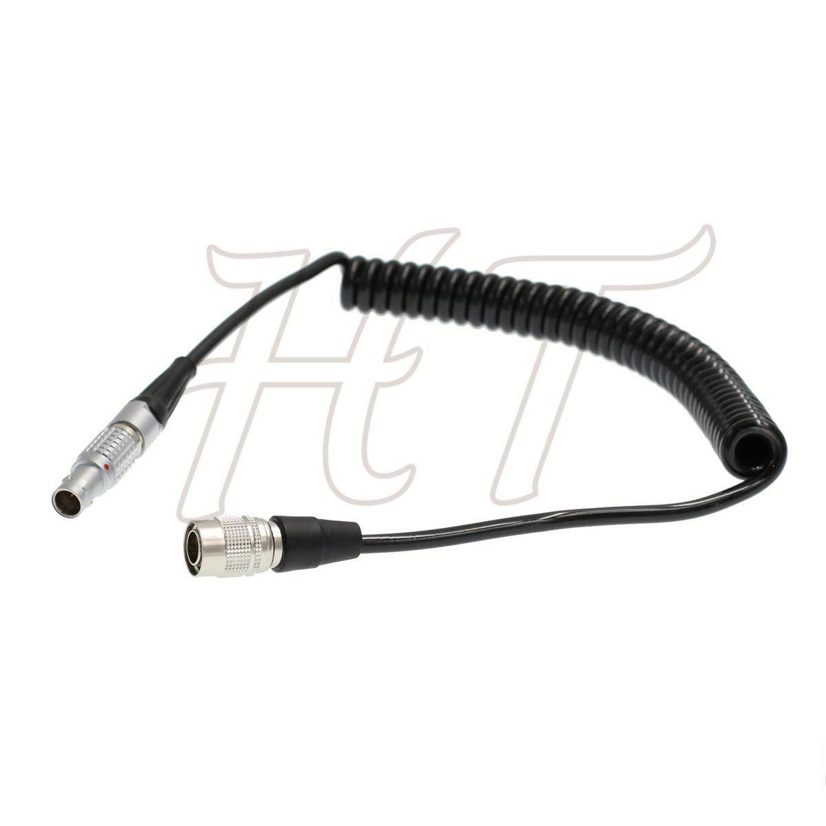 Hirose 4 Pin 0B 2 Pin Coiled Power Cable for Sony F5 F55 Phantom High-Speed VEO Flex4K Camera to Zacuto Gratical Eye Viewfinder Monitor Teradek