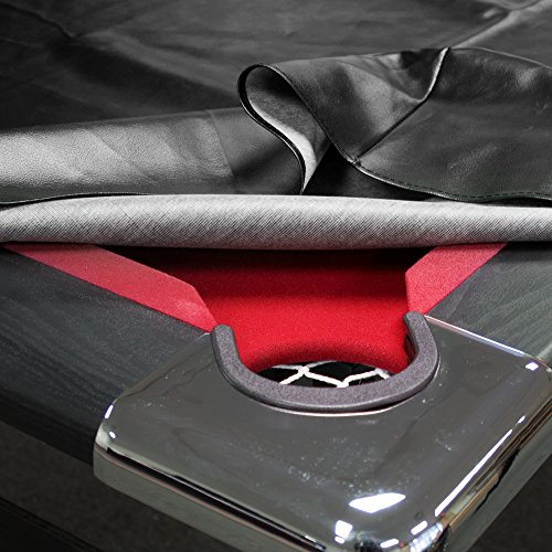 GSE Games & Sports 7-Foot Black Heavy Duty Leatherette Billiard Table Dust Cover Pool Table Cover