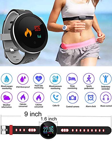 Fitness Tracker for Men Women with Blood Pressure Monitor Heart Rate Oxygen Sleep Monitor Calorie Pedometer Waterproof IP68 Smartwatch Activity Tracker Color Screen Sport Bracelet for Fathers Day Gift